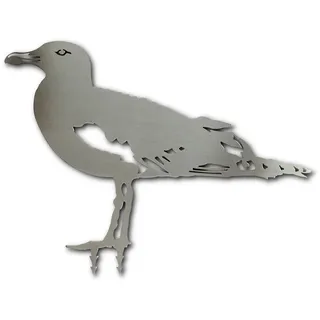 ARTTEC Möwe Vogel (Edelstahl-Deko) - hochwertige Gartendeko aus Metall - Edelstahl Deko für Garten, Balkon & Terasse - Metall Deko zum Aufstellen - Made in Germany