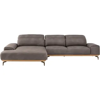 Musterring Ecksofa Leder 3-Sitzer Grau
