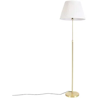 Qazqa country-rustic Stehleuchte mit Schirm, Stehlampe - Parte Fl - Crème, max. 60W, Geeignet für LED, 175cm, Ideal als Flur, Küche lampe, Schlafzimmerlampe und Wohnzimmerlampe