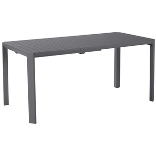 NATERIAL - Rechteckiger Gartentisch IDAHO - Ausziehbarer Tisch - 110/162 x 82 x 75 cm - 4 bis 6 Personen - Aluminium - Anthrazit - Outdoor Esstisch...