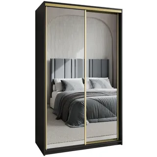 masseno Schwebetürenschrank RIEN 120 x 205 x 60 cm Schwarz