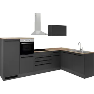 BASIC by Balculina Winkelküche Jazz L-Form 320 x 175 cm weiß matt/weiß hochglanz/stone dark