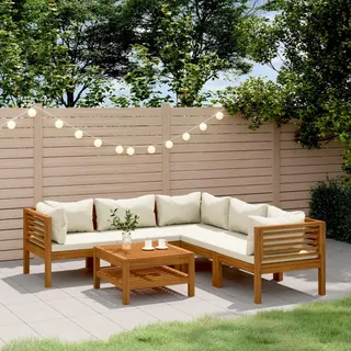 Festnight Gartenlounge Set Holz Loungemöbel Outdoor Balkon Terrassenmöbel Sofa Bank Ecklounge Ecksofa Gartenmöbel Wetterfest