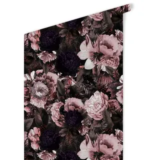 wall-art K&L Wall Art Vliestapete »Vintage Vliestapete«, Schlafzimmern Lila Blumen, mehrfarbig, matt - bunt