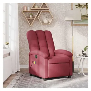 vidaXL Massage-Relaxsessel Polyester 55,3 x 101 x 74,3 cm Weinrot mit Fernbedienung