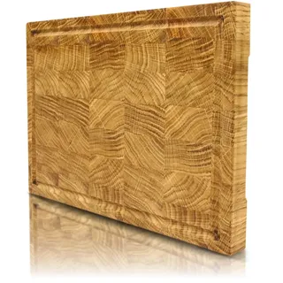 holz4home Premium Schneidebrett Stirnholz aus Eiche S