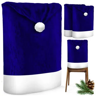 Kesser Premium Weihnachtsstuhlüberzug Set Stuhlhussen für Weihnachten Nikolausmütze Stuhlbezug Husse Weihnachtsdeko für Stühle Überzieher / Stuhlabdeckung im weihnachtlichen Design