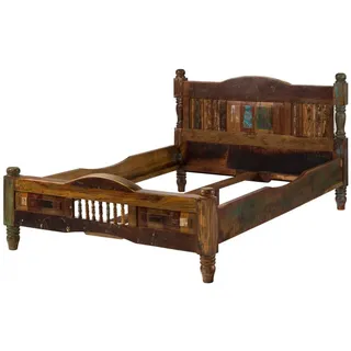 MASSIVMOEBEL24.DE massiv Holz Möbel Vintage lackiert Bett 120x200 Altholz massiv Möbel Mehrfarbig Massivholz Fable #20