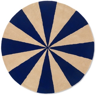 ferm LIVING - Arch Getufteter Teppich, Ø 130 cm, blau / off-white