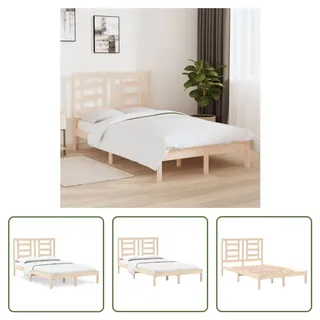 The Living Store Massivholzbett 120x190 cm - Braun