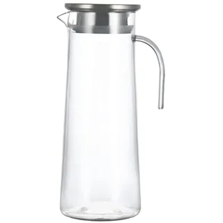 FGJISHO 1L Wasserkaraffe, Familie große Karaffe mit Deckel Haushalts Wasserkrug, BPA-frei, Rutschfester Griff & leicht zu reinigen, ideal für Küche, Esszimmer & Alltag-für Wasser, Saft und Eistee,D