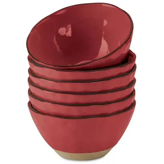Mirabeau Geschirr-Set Schüssel 6er Set Biarré rot, Steinzeug rot