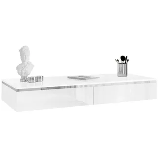 Lookway Konsolen, Weiß Hochglanz, Holzwerkstoff, 102x15x43.6 cm, Wohnzimmer, Wohnzimmertische, Konsolentische