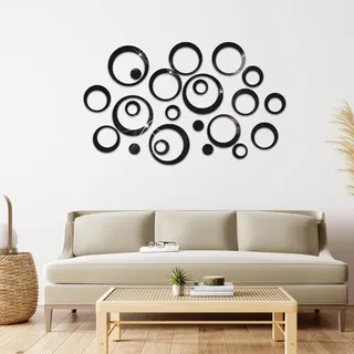 Kristallkreis 3D Acryl Spiegel Wandaufkleber - 24 Stück Runde Zimmer Deko Für Sc