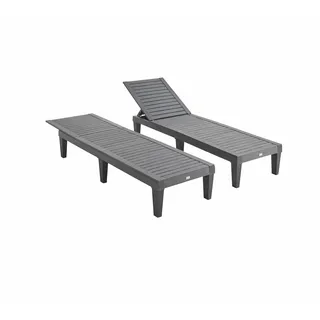 sweeek Pia Sonnenliegen 188 x 58 x 28,5 cm schwarz 2 St.
