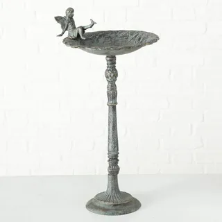 Vogeltränke mit Ständer 64cm grün-antik Gartendeko Schalenständer Vogelbad Futterstand (1005790)