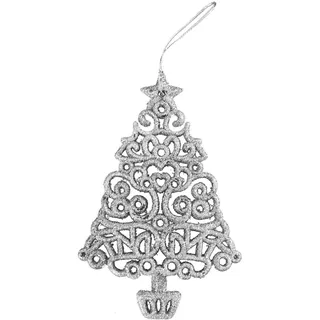 Weihnachtsbaum Hängende Dekoration Filigraner Baum 12,5 cm - Silber