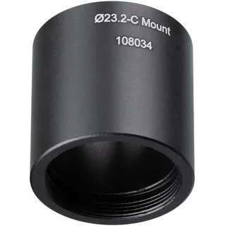 Bresser Foto-Adapter 30,5mm / C-Mount Mikroskop, schwarz | C Mount Innengewinde, 23,2 mm Steckaufnahme, für 30,5 mm Okularhalter, Sicherungsschraube gegen Verdrehen