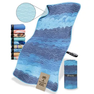 NirvanaShape Strandtuch Reise Handtuch Strandtuch XXL - Strandhandtuch, Mikrofaser Badetuch blau