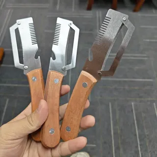 3-teiliges Gemüseschäler-set, Multifunktionale Küchenutensilien: Schäler, Reibe, Flaschenöffner, Gemüseschneider Mit Holzgriff