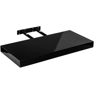 STILISTA Wandregal Volato, freischwebend, Farb- & Größenwahl, 70 cm Hochglanz Schwarz