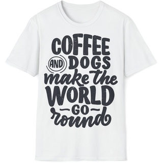 Softstyle T-Shirt "Coffee and Dogs" - Weiß / XL