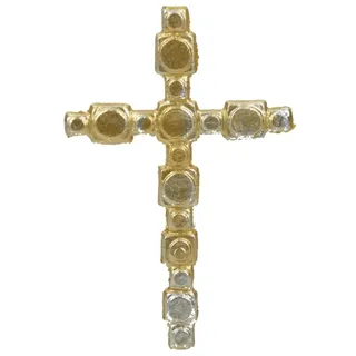 Efco "Kreuz Wachs Dekoration, Gelb/Gold Metallic, 75 x 48 mm