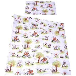 BabyLux Babybettwäsche BABYLUX Kinderbettwäsche 2 Tlg. 90 x 120 cm Bettwäsche Bettbezug Kind, 132. Fuchs beige