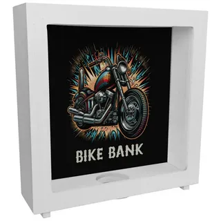 speecheese Spardose Chopper-Motorrad Rahmen Spardose aus Holz mit Spruch Bike Bank