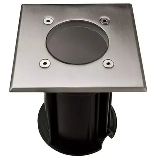 Einbaustrahler Gartenleuchte Einbauleuchte Spotleuchte Außenlampe Gartenlampe Terrasse, Edelstahl grau schwarz, IP65 Strahlwasserfest, 1x GU10 Fassung, HxLxB 12x11x11 cm