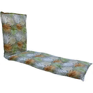 Spetebo Sonnenliegen Polsterauflage 190 x 60 cm - Palmenblätter - Universal Kissen für Gartenliegen - Liegestuhl Polster Deckchair Auflage Liegekissen Liegenauflage
