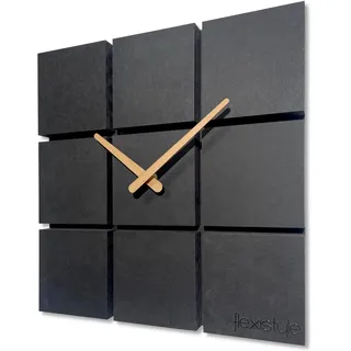 Flexistyle Wanduhr modern Harmony 30,0 cm 30cm schwarz/braun