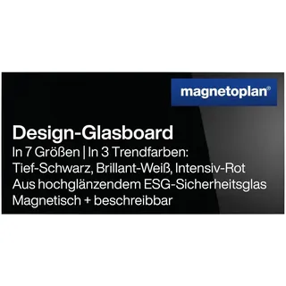Magnetoplan Design-Glasboard 200 x 100 cm Schwarz