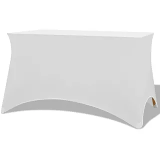 furnicato Hussen-Set Stretch-Schonbezüge Weiß für Tisch 120 x 60,5 x 74 cm, Bügelfreie Tischhusse aus Spandex-Gewebe für Bankette und Hochzeiten weiß 120 cm