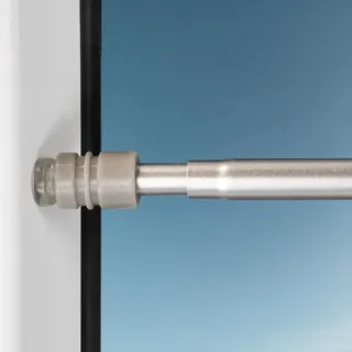Deco4Me Gardinenstange ausziehbar zum Klemmen für Gardinen & Scheibengardinen - einfache Montage am Fensterrahmen, ohne Bohren & Kleben - max. Tragkraft 2 kg (Silber, 60-90 cm - 4 Stück)