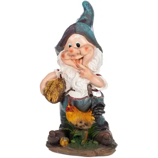 Birendy RIESIGER Zwerg, Gartenzwerg XXL Gartenwichtel NF13102 Groß 41cm Gartenfigur (11020-1-Huhn)