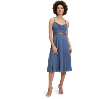 Vera Mont Cocktailkleid mit Wasserfallausschnitt in Blue stone), | Gr.: 38