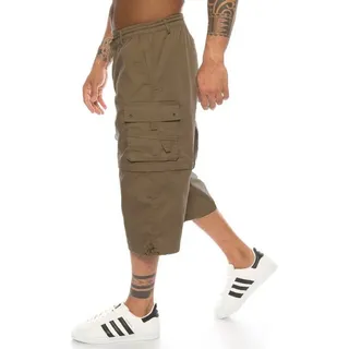 Kendindza Collection Cargobermudas Bermudas Herren Kurze Hose Herren 3/4 Hose Herren Cargo Taschen Abnehmbare Beine kurze Hose Herren Cargoshorts Herren Sommer braun XXXL