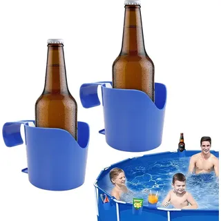 2 Stück Getränkehalter Pool, Poolrand Getränkehalter aus Kunststoff rutschfeste für Schwimmbäder, Poolside Drink Hanging Cup Holder Kompatibel...
