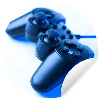 MuchoWow Wandsticker Gaming-Controller - Blau (1 St), Runde Aufkleber für Kinderzimmer, Selbstklebend, 120x120 cm bunt 120 cm x 120 cm x 0.1 cm