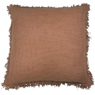Kissen LIONI, Braun - 45 x 45 cm - mit Fransen