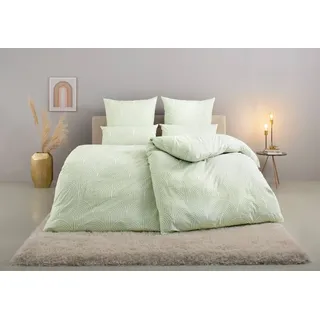 OTTO home Bettwäsche Matilda in Gr. 135x200 oder 155x220 cm, Flanell, 2 teilig, Bettwäsche aus Baumwolle, Bettwäsche mit skandinavischem Design grün