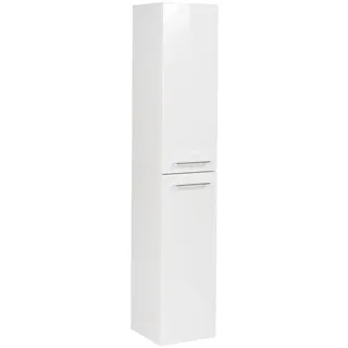 Fackelmann B.Perfekt Hochschrank 30 x 159 x 32 cm Weiß Glas/Metall/MDF/Spanplatte
