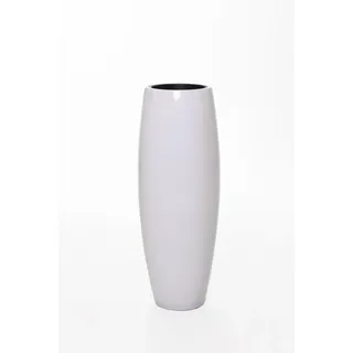 Vivanno Bodenvase Fiberglas Weiß Hochglanz - 100x29 cm