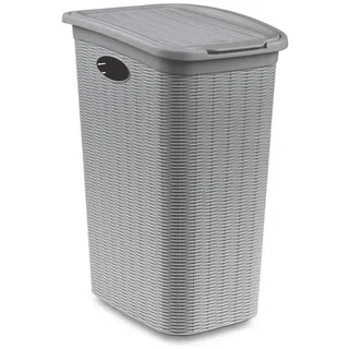 Kreher Wäschekorb in Rattan-Optik, 36 Liter, Farbe: Grau grau