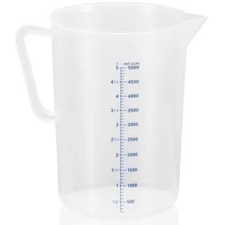 Messbecher mit 100ml Skalierung, Polypropylen - 5 Liter"