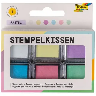 Folia Stempelkissen Pastell Weiß/Hellgelb/Flieder/Hellblau/Rosa/Hellgrün 6 St.