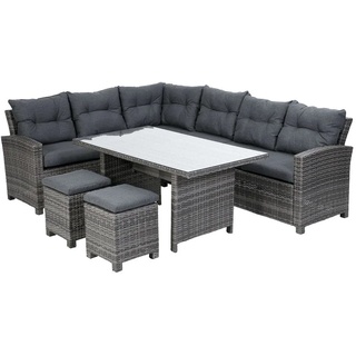 Greemotion Lounge Set Tessin aus Aluminium, Polygeflecht - grau
