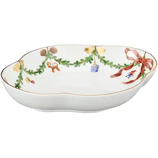 Royal Copenhagen 1017441 Star Fluted/XMAS Beilage oval Asiette, Porzellan, mehrfarbig, 22cm