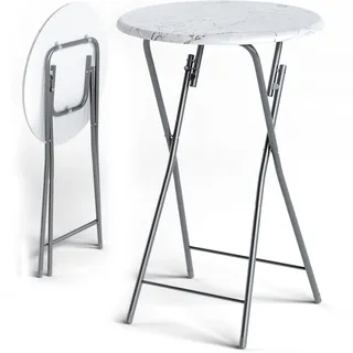 CASARIA Stehtisch Bartisch Ø 60 x 110 cm Weiß